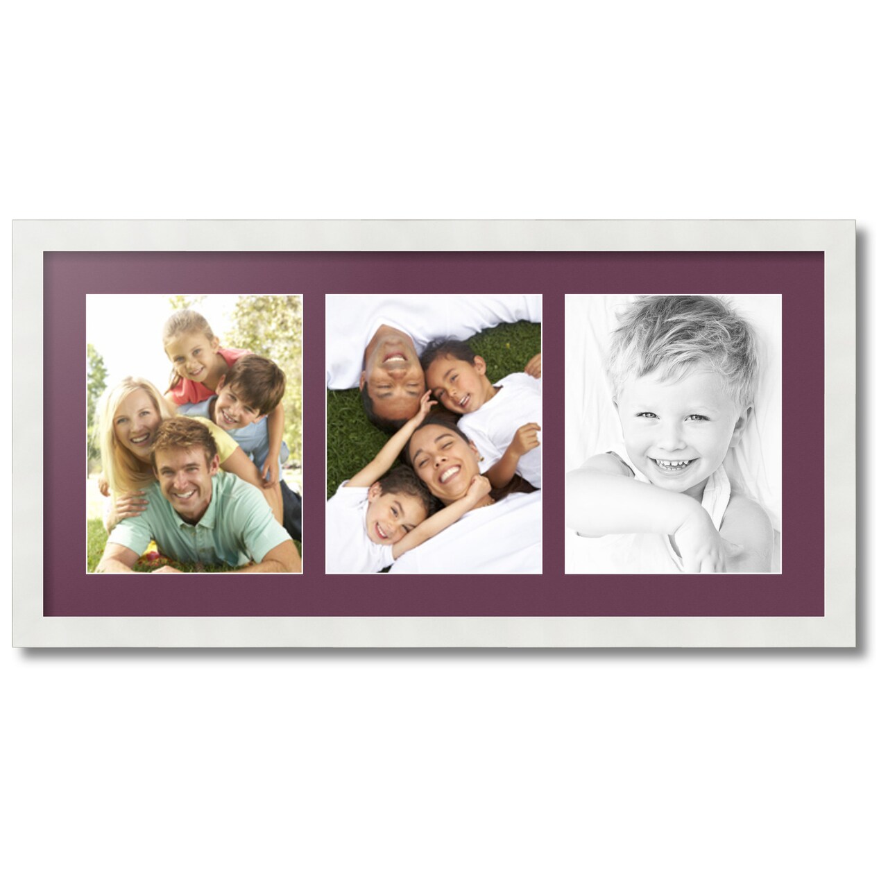 ArtToFrames Collage Photo Picture Frame with 3 - 8.5x11 inch Openings, Framed in White with Over 62 Mat Color Options and Plexi Glass (CSM-3966-28)
